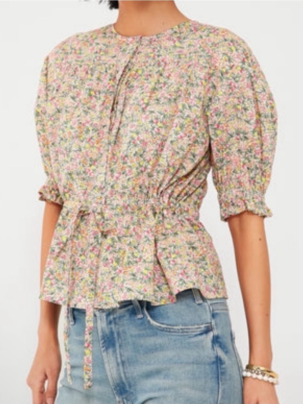 The Shirt by Rochelle Behrens Kayla Floral Puff Sleeve Top | Multi | Medium